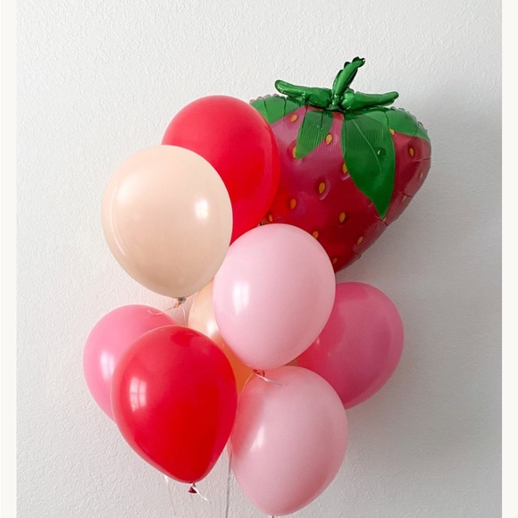 Strawberry Balloon Bouquet - Red, Pink, Cream - Picture 1 of 1